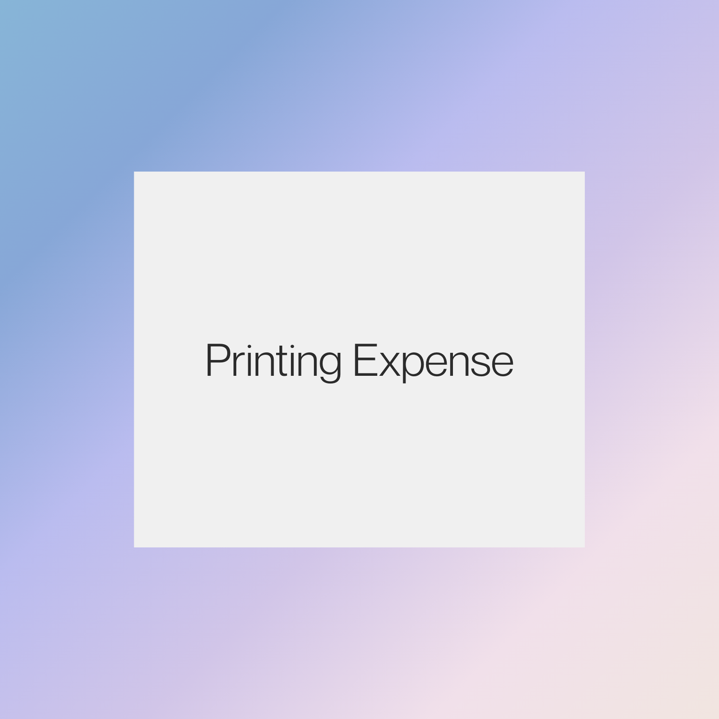 Printing Expense