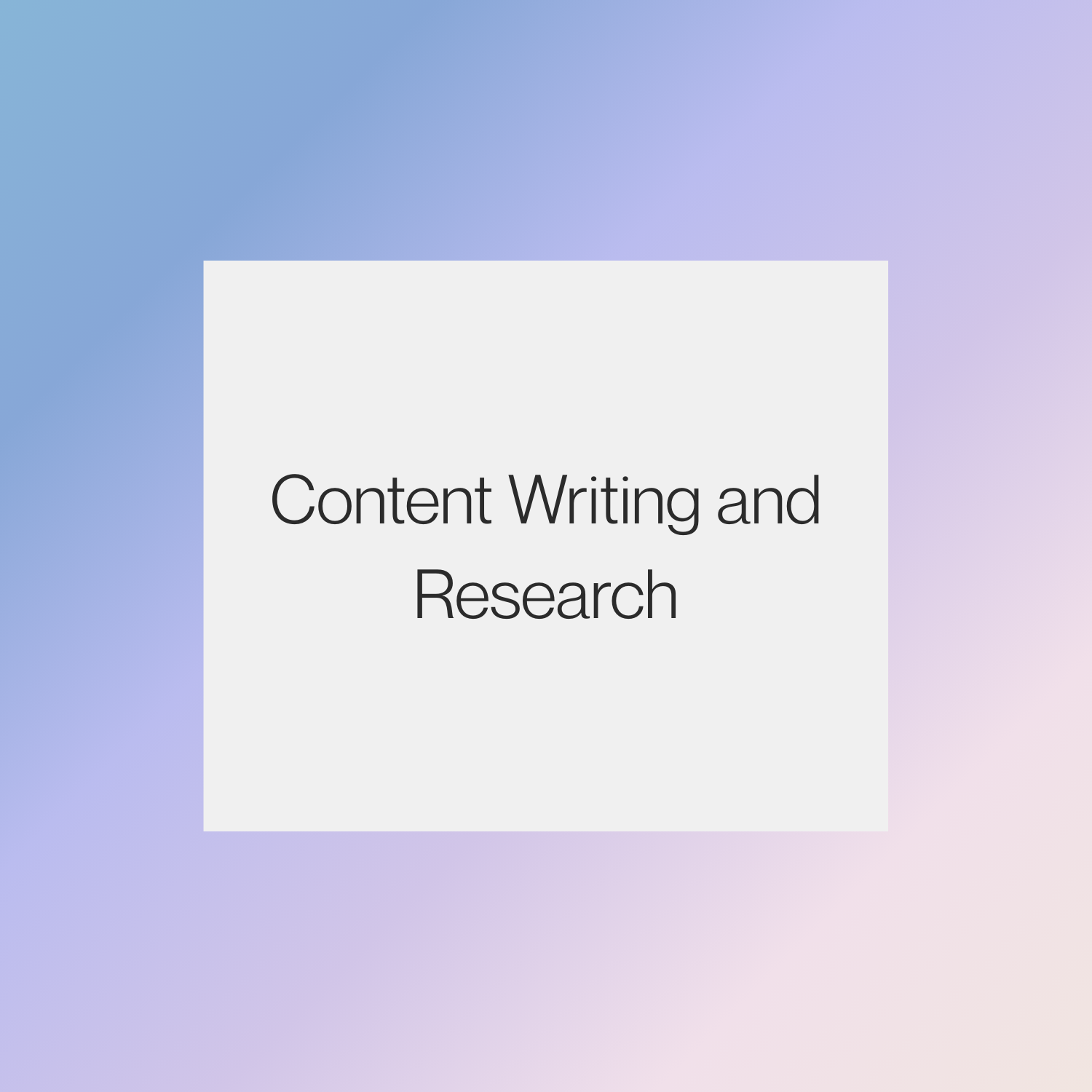 Content Writing and Research
