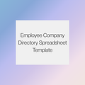 Employee Company Directory Spreadsheet Template