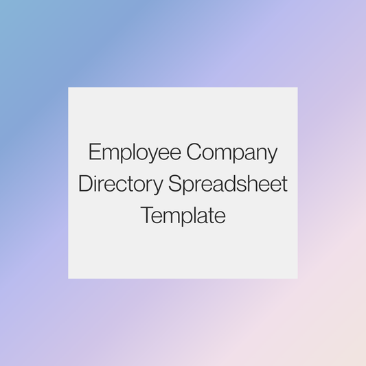 Employee Company Directory Spreadsheet Template