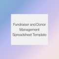 Fundraiser and Donor Management Spreadsheet Template
